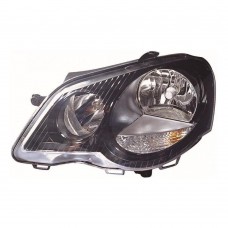 Volkswagen Polo 2005-2009 Black Inner Halogen Head Lamp Unit Passenger Side
